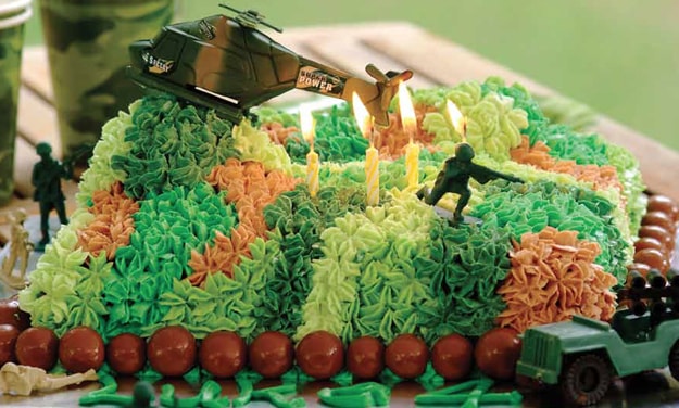 Camouflage Party Cake Recipe | Bake with Stork