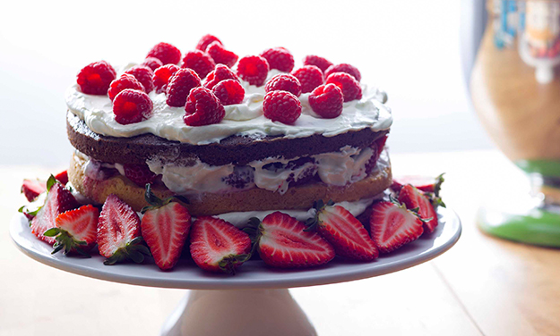 Chocolate Layer Cake with Fruit Recipe | Bake with Stork