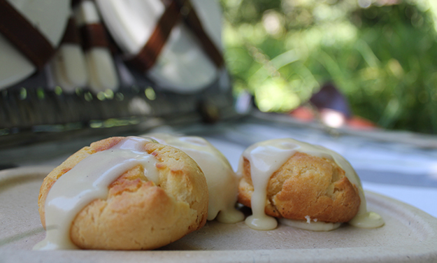 Milk Tart-filled Profiteroles & White Chocolate Ganache | Stork