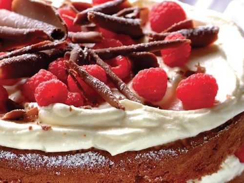 Raspberry and Cream Chocolate Cake