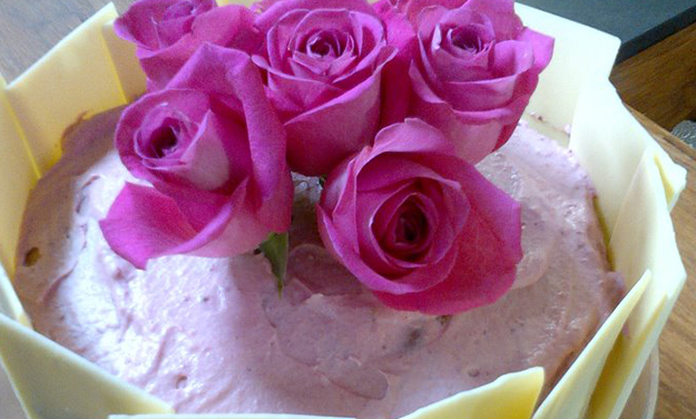 Rosewater Cake with Berry Cream Recipe | Bake with Stork