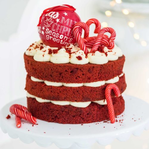 Red Velvet Candy Cane Cake