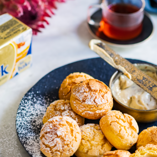 Crispy Crème Puffs with Rooibos and Star Anise Custard