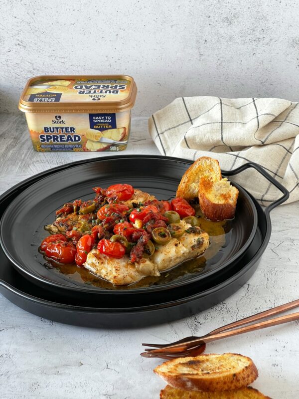 Grilled Hake with Tomato Based Sauce