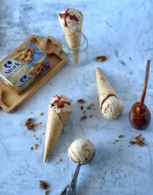 Homemade Coffee and Salted Caramel Ice cream