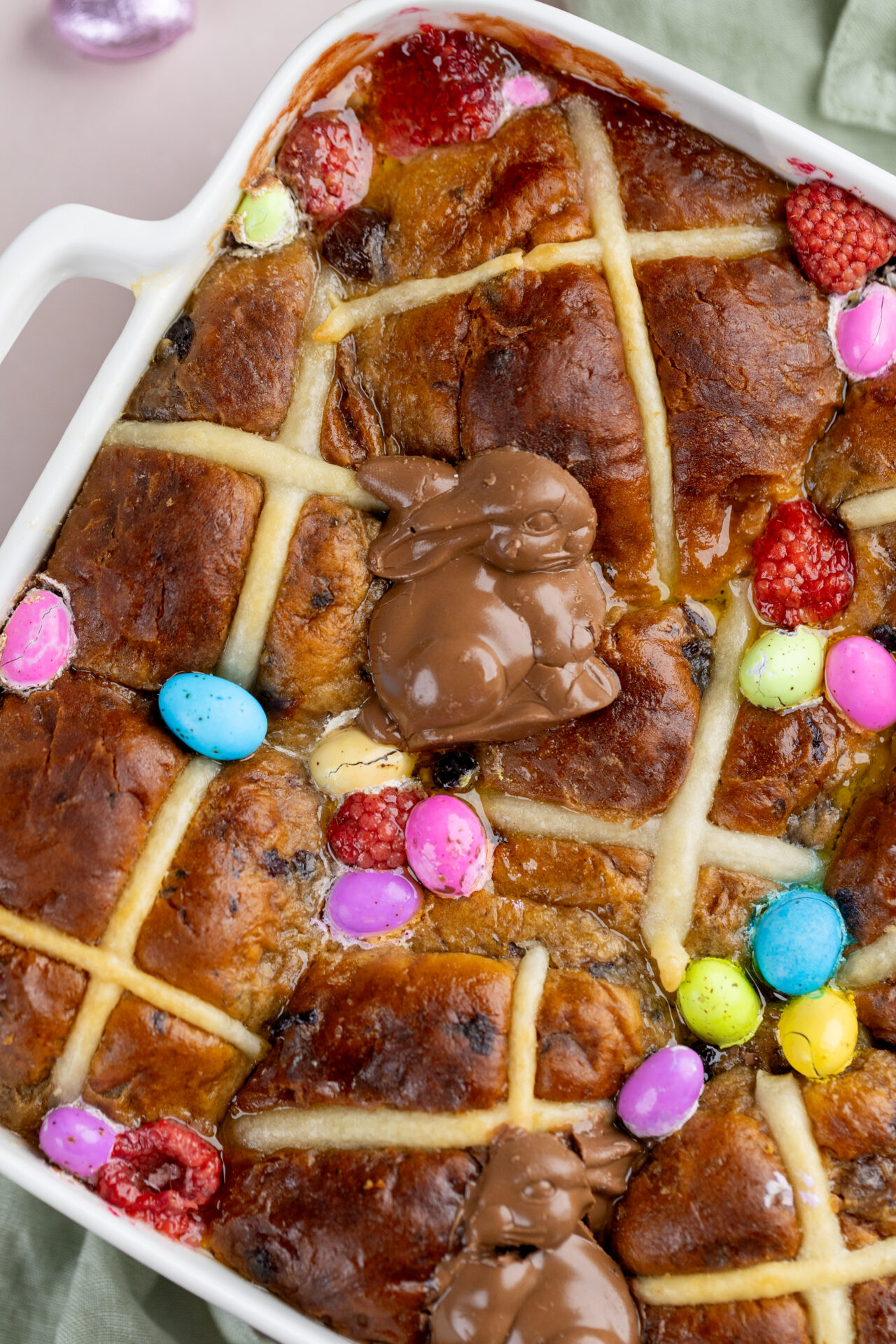 Hot Cross Bun Bread Pudding - Stork