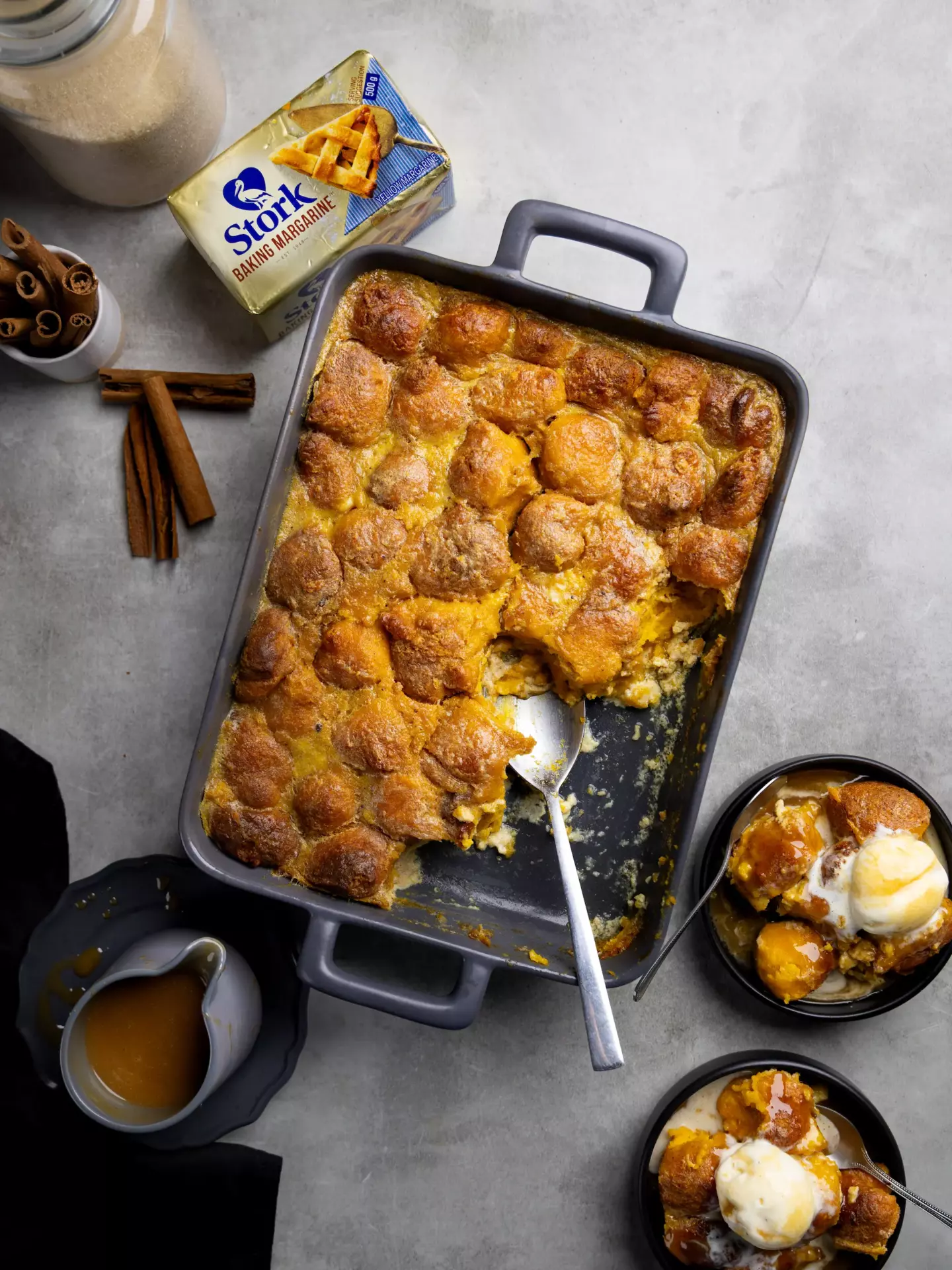 Pumpkin Fritter Bread Pudding - Stork